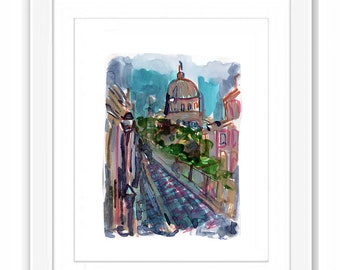 Print Old Port Montreal - Vieux Port Watercolor City Illustration Urban Sketch