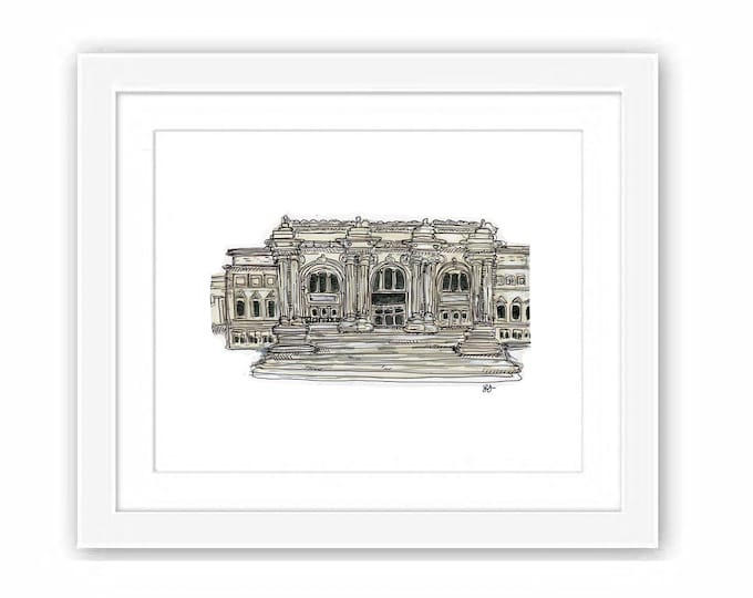 The Met Watercolor Print: Upper East Side NYC Illustration