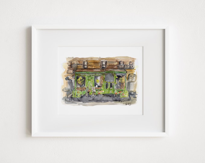 Caffe Reggio Watercolor Print: Greenwich Village, NYC Travel Art