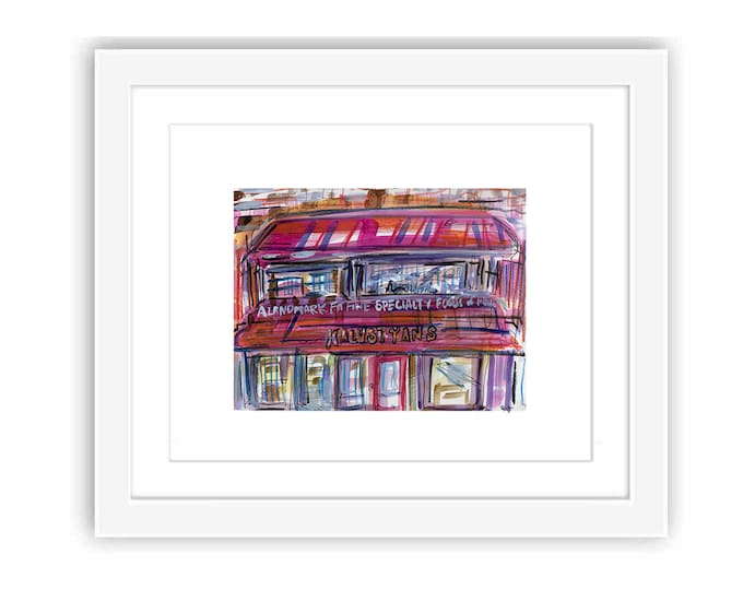 Print Kalustyan's Manhattan Murray Hill- Watercolor New York City Urban Sketch Storefront