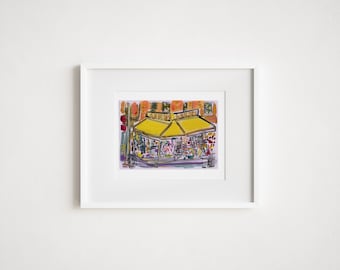 Watercolor Gem Spa Print: East Village, NYC Urban Sketching