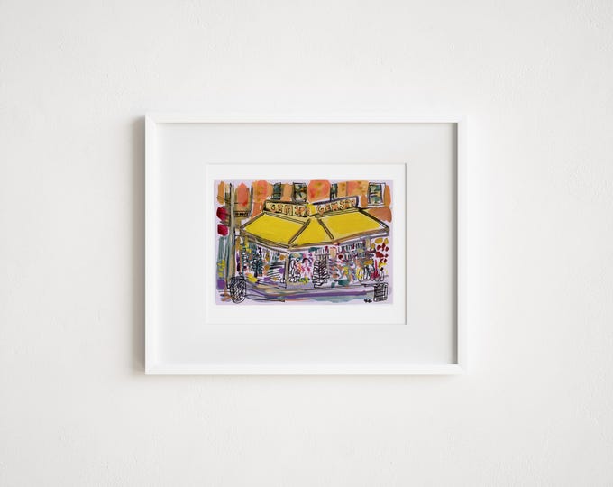 Watercolor Gem Spa Print: East Village, NYC Urban Sketching