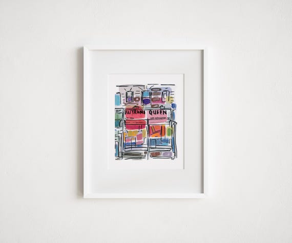 Pastrami Queen Upper East Side Storefront - Print and Framed - Reserved 8 x 10
