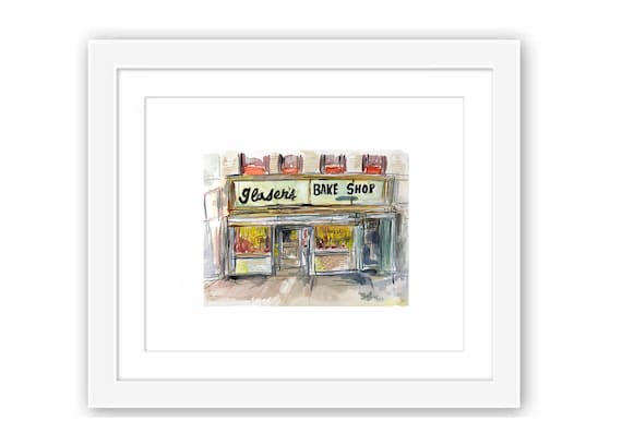 Glaser's on the Upper East Side, New York City Watercolor, NYC Illustration, Storefronts of New York City