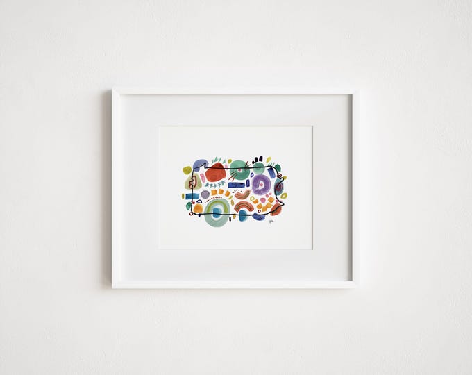 Pennsylvania Map in Abstract Shapes - Print and Framed - Abstract Illustrative American Travel