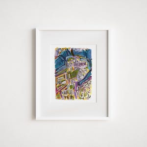 Boston MA Map Print: Watercolor Illustration