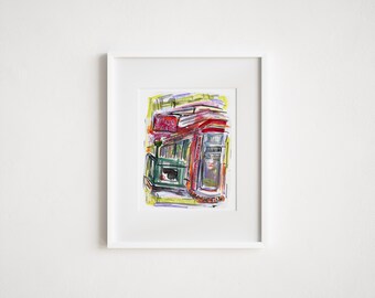 Village Cigars Watercolor Print: Christopher Street, NYC - Manhattan Street Scene