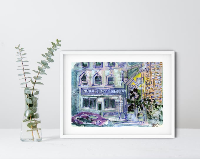 Featured listing image: Tom's Restaurant - Print & Framed - Upper West Side Morningside Heights Mixed Media Painting