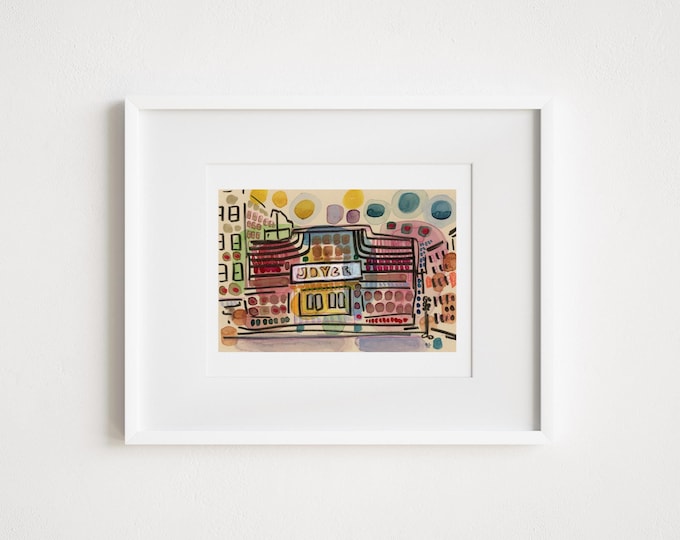 Joyce Theater Chelsea Manhattan - Print and Framed -  Mixed Media Watercolor New York City