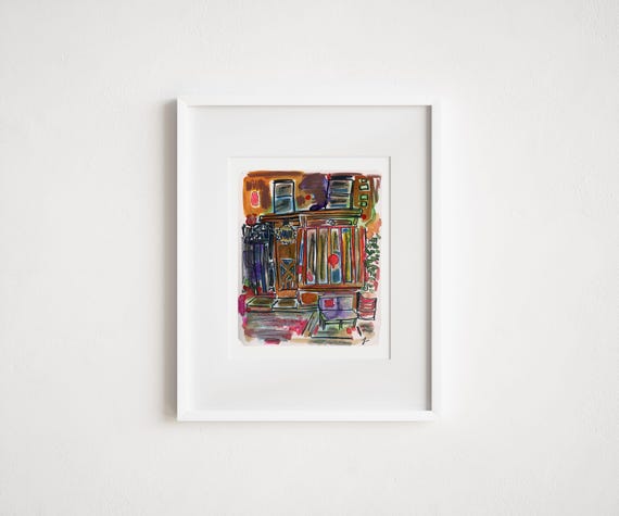 Mud Coffee Shop Painting: East Village Manhattan Street Scene