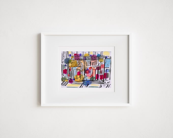 MacDougal Street Village - Print and Framed -  Watercolor New York City Urban Sketch