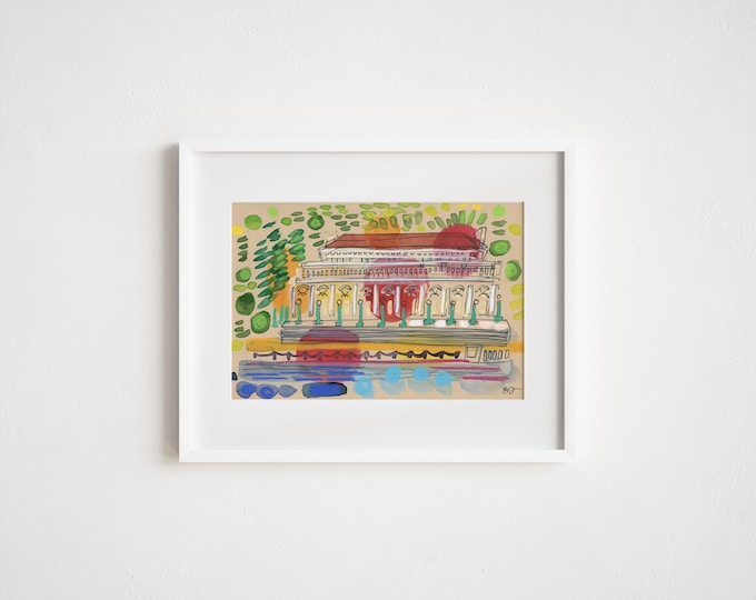 Prospect Park Boathouse Print: Brooklyn Watercolor Art