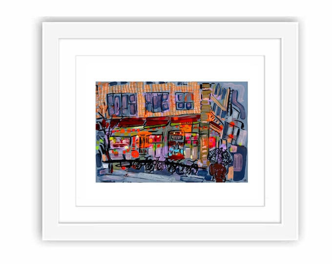 Veselka Diner Art Print: East Village NYC Watercolor Sketch