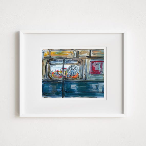 Coney Island Luna Park Print: Brooklyn NYC Watercolor Painting