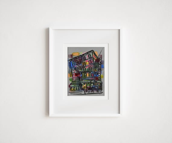 Chelsea Square Diner Painting: Manhattan West Side Chelsea Street Scene