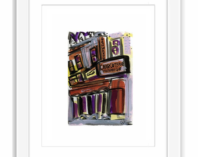 Schwartz Montreal Deli Watercolor Print - Mile End Smoked Meats