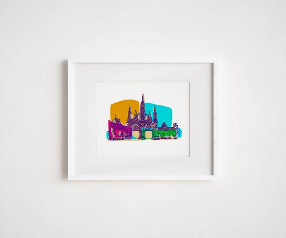 Greenwood Cemetery Gate Art Print – Colorful NYC Architecture