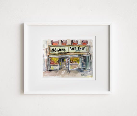 Glaser's on the Upper East Side - Print and Framed - New York City Watercolor, NYC Illustration, Storefronts of New York City