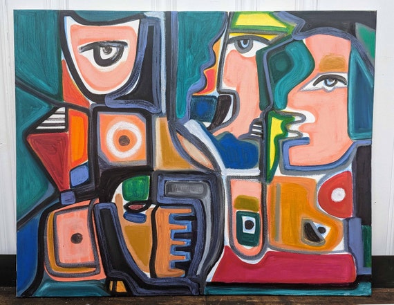 I'll Tell You Someday - Original Acrylic and Oil Painting on Canvas