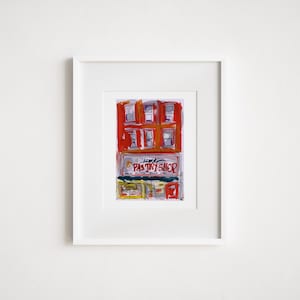 Brooklyn Pastry Shop Art Print: Court Street Watercolor Gouache