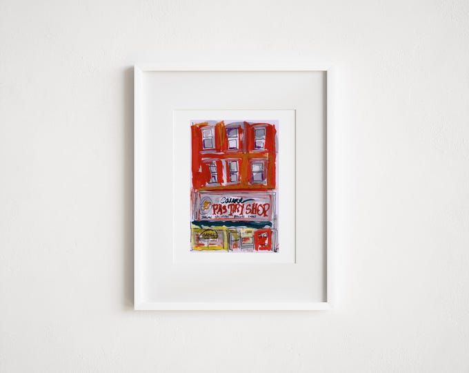 Brooklyn Pastry Shop Art Print: Court Street Watercolor Gouache