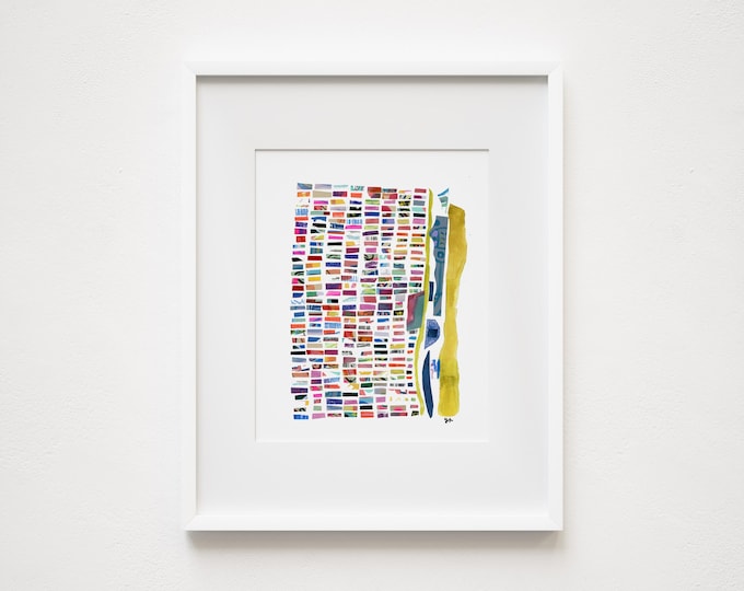 Upper East Side Map Print: Abstract Collage Illustration