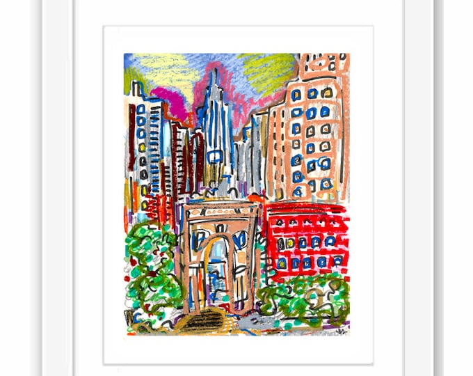 Washington Square Park Print: Colorful Manhattan Arch, New York City
