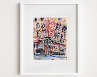 Three Lives Bookstore Watercolor Print - West Village, NYC