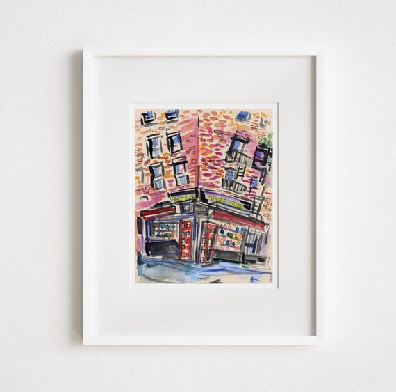 Three Lives Bookstore Watercolor Print - West Village, NYC
