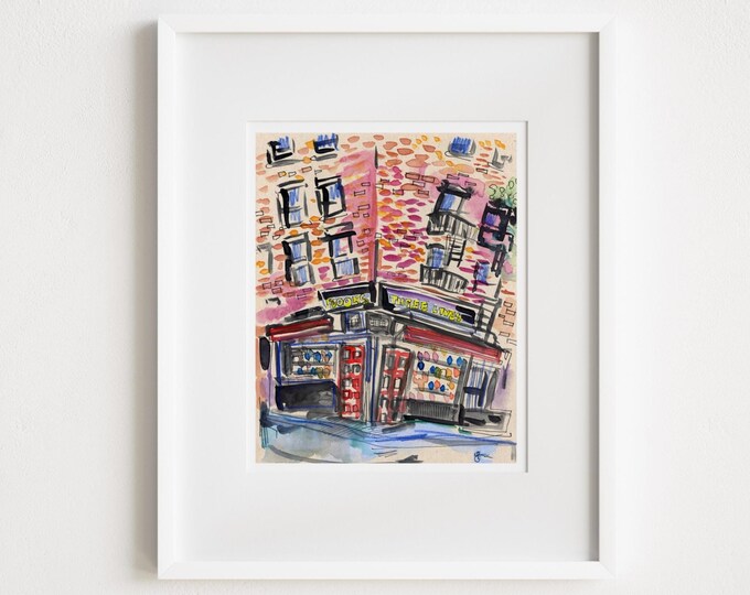 Three Lives Bookstore Watercolor Print - West Village, NYC