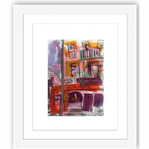 Print Lombardi&#39;s Pizza Spring Street - Illustration Watercolor Painting NYC Illustration