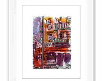 Print Lombardi's Pizza Spring Street - Illustration Watercolor Painting NYC Illustration