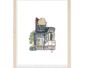 Print West Taghkanic Diner Hudson Valley New York State Watercolor