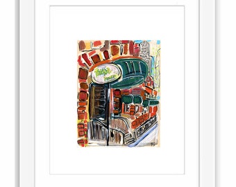 Patsy's Pizzeria on the Upper West Side - Print and Framed - Mixed Media Painting New York City