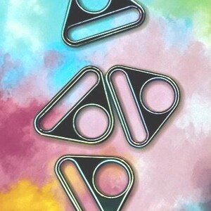Conectores de correa cruzada triangulares de arcoíris para correas de 1 pulgada *Juego de 4* imagen 2
