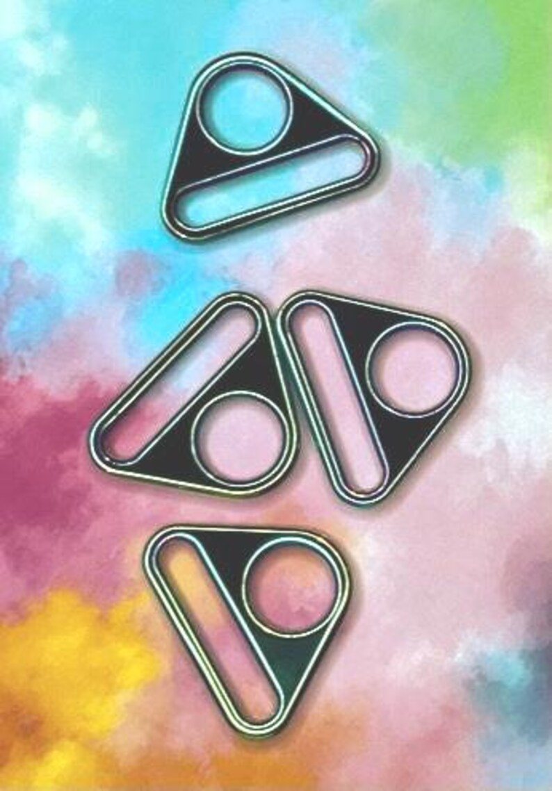 Conectores de correa cruzada triangulares de arcoíris para correas de 1 pulgada *Juego de 4* imagen 2
