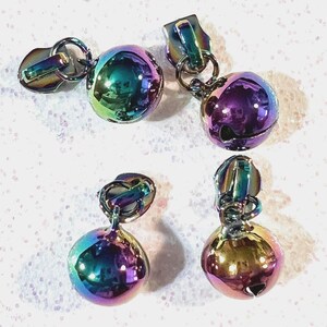 Jingle Bell Rainbow #5 Zipper Pulls *Set of 4*