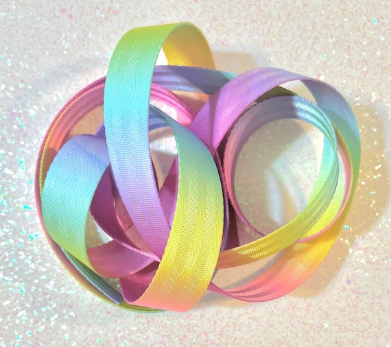 1" Pastel Rainbow Nylon Webbing By THE YARD!