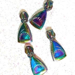 EXCLUSIVE Rainbow Shark Bite #5 Zipper Pulls *Set of 4*
