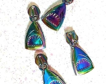 EXCLUSIVE Rainbow Shark Bite #5 Zipper Pulls *Set of 4*