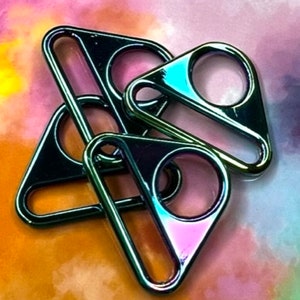 Rainbow Triangle Crossbody Strap Connectors for 1 inch straps *Set of 4*