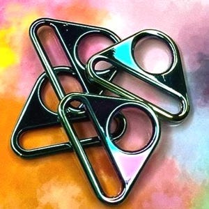 Rainbow Triangle Crossbody Strap Connectors for 1 inch straps *Set of 4*