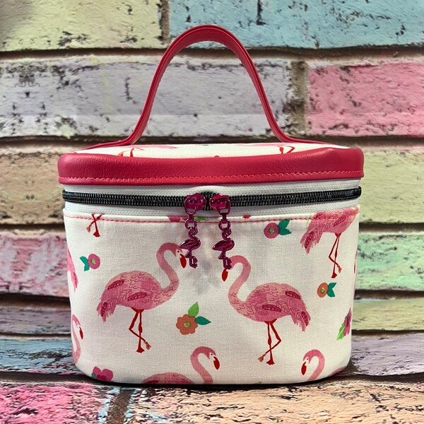 NEW* Pink Flamingos Teresita Train Bag Cosmetic Bag Handbag