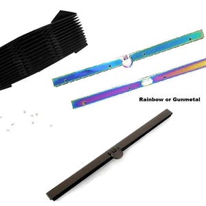 Combo Set 7 1/2" Accordion Insert and Clasp Gunmetal or Rainbow Clasp