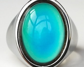 King of Gentlemen - Mood Ring - 18x13 mm - Stainless Steel