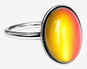 Light of Love - Mood Ring - 14x10 mm - Stainless Steel