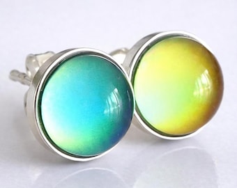 Fairies of the Silver Light - Mood Stud Earrings - 8 mm - Sterling Silver 925