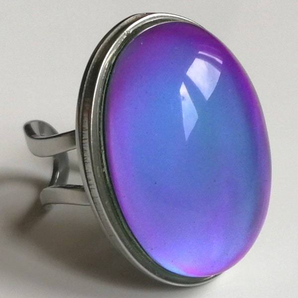 Queen of Destiny - Mood Ring - Adjustable - 25x18 mm - Stainless Steel