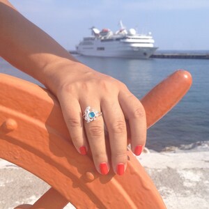 Princess of the Ocean Mood Ring Adjustable 5 mm Sterling Silver 925 image 3