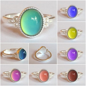 Star of Beauty Mood Ring 10x8 Mm Sterling Silver 925 Limited Sizes - Etsy